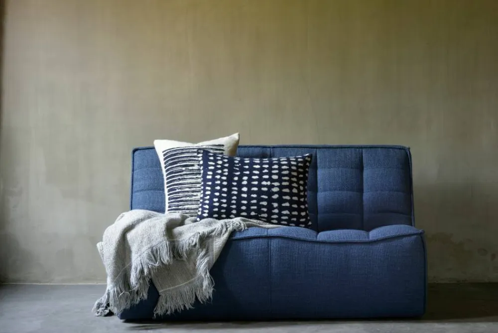 Ethnicraft N701 soffa 2-sits Tyg blue