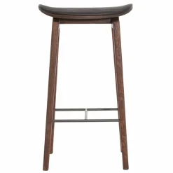NORR11 NY11 barstol lädersits dark smoked oak 65 cm Spectrum black