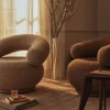 Ferm Living Orbo Lounge chair Raw bouclé - Natural