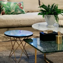 Best OX Denmarq O Table soffbord marmor brun svartlackat stativ