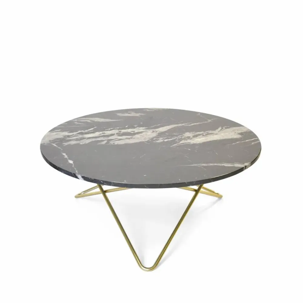 OX Denmarq O Table soffbord marmor svart mässingsstativ