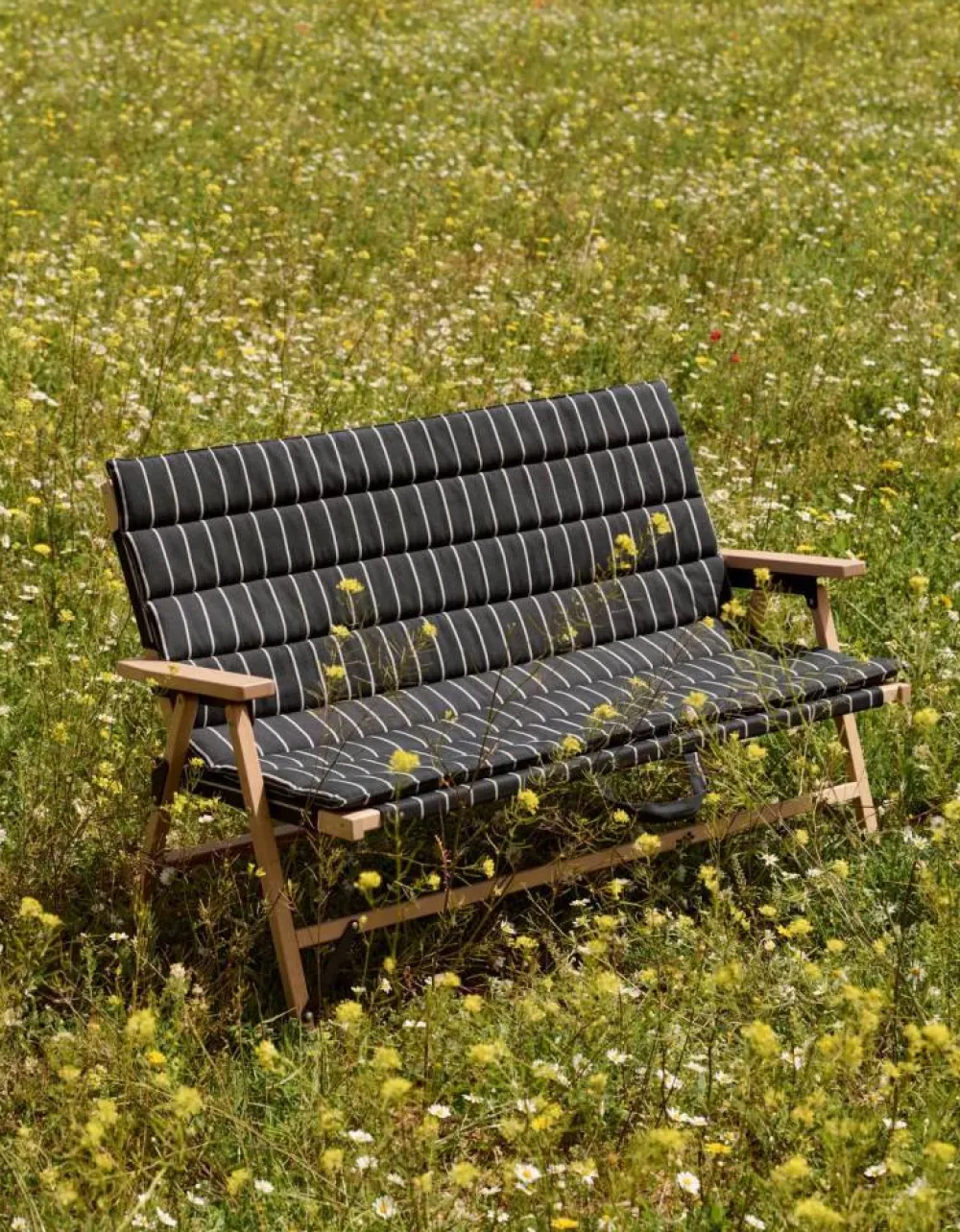 HAY Outdoor Market soffa ihopfällbar Black-beige 2-sits