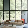 Muuto Outline 3 5-sits soffa polished alu Grace leather Camel