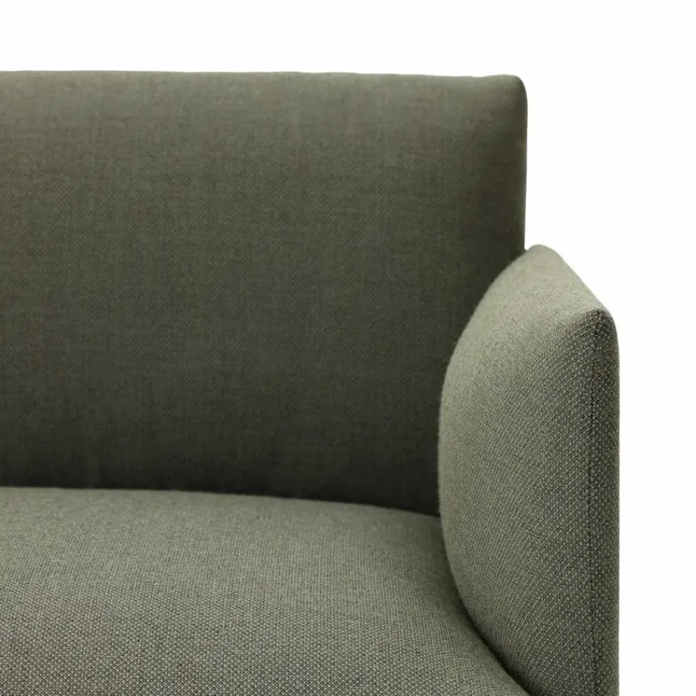 Muuto Outline soffa 2-sits Fiord 151 grey-Black