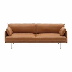 Best Muuto Outline Soft soffa Refine Leather Cognac-aluminiumben 3-sits