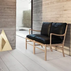 Carl Hansen & Søn OW149-2 Colonial soffa 2-sits Loke 7150 läder-såpad ek