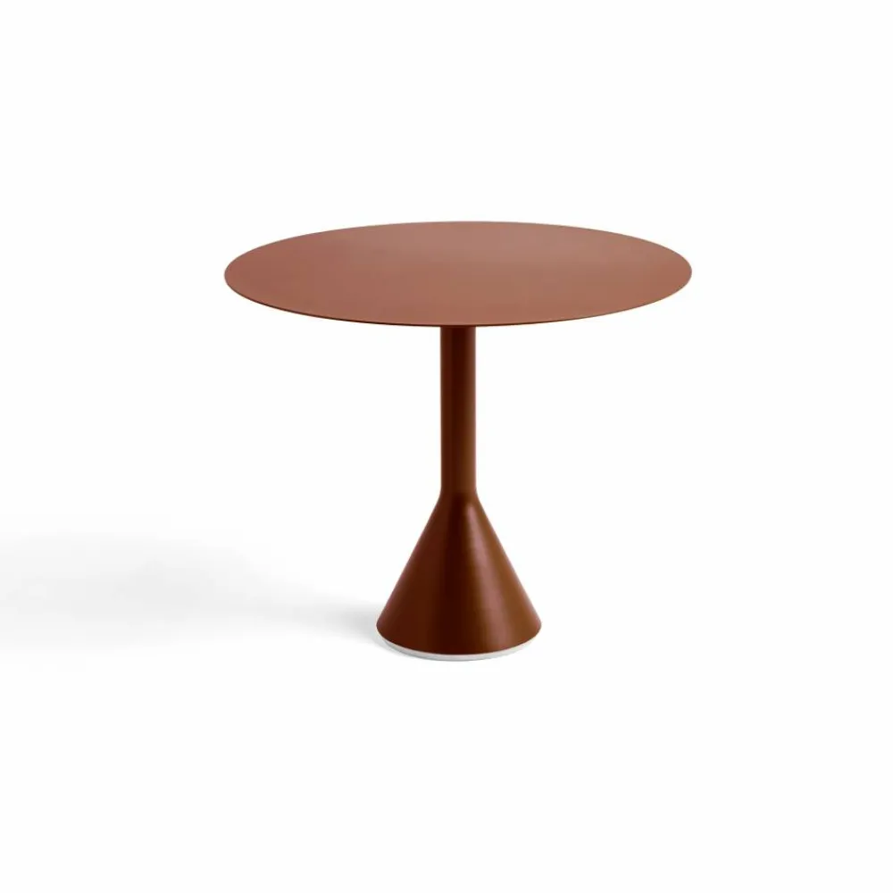 Outlet HAY Palissade Cone runt cafébord Iron red Ø90 cm