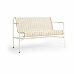 HAY Palissade Cord Dining bänk med armstöd Cream white