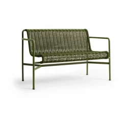 HAY Palissade Cord Dining bänk med armstöd Olive