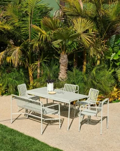 Discount HAY Palissade Dining bänk med armstöd Sky grey
