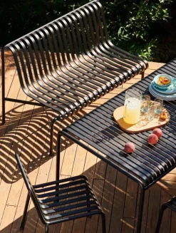HAY Palissade Dining bänk utan armstöd Anthracite