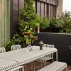 HAY Palissade matgrupp 2 Dining karmstol + bänk 170x90 cm sky grey