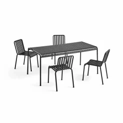 HAY Palissade matgrupp 4 stolar 170x90 cm - Anthracite