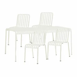 HAY Palissade matgrupp 4 stolar 170x90 cm cream white