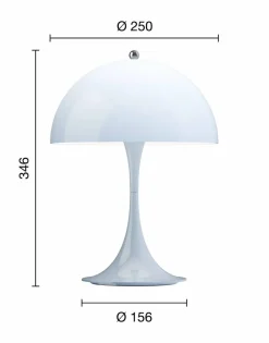 Best Louis Poulsen Panthella 250 portabel bordslampa V3 Opal pale blue