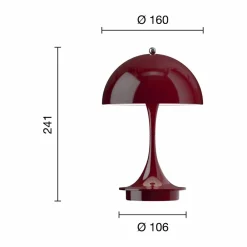 Best Louis Poulsen Panthella 160 Portable v3 bordslampa Opaque burgundy