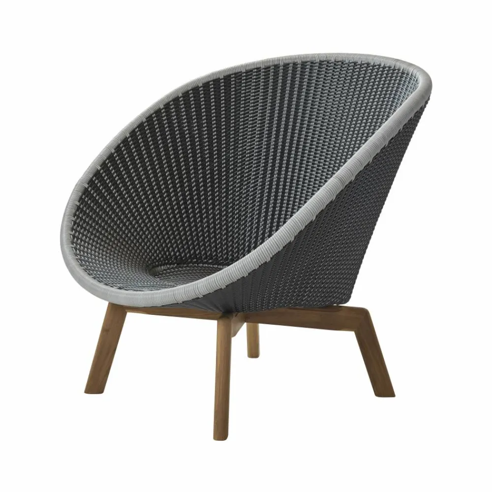 Cane-line Peacock Weave loungefåtölj Grey/light grey ben i teak