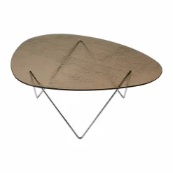 Outlet GUBI Pedrera soffbord Krom-strukturglas brons