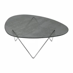 GUBI Pedrera soffbord Krom-strukturglas smoke