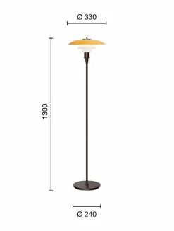 Louis Poulsen PH 3½-2½ golvlampa Centenary Edition Amber-opal white