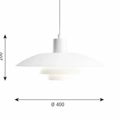 Louis Poulsen PH 4/3 pendel Ø40 cm Vit