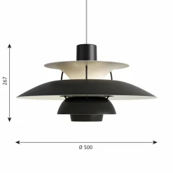 New Louis Poulsen PH 5 pendel monokrom Svart