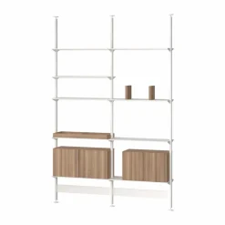 Pira G2 hyllsystem F C A White/Walnut 240-247 cm