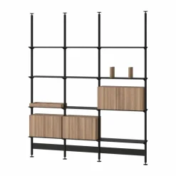 Discount Pira G2 hyllsystem F C B Black/Walnut 248-255 cm