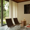 Barn Fritz Hansen PK22 fåtölj Grace concrete grey läder-rostfritt stål