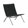 Clearance Fritz Hansen PK22 fåtölj Leather grace black