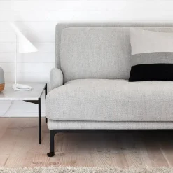 Adea Plateau med bricka soffbord marmor brun-svart stativ-bricka i ask-90x90