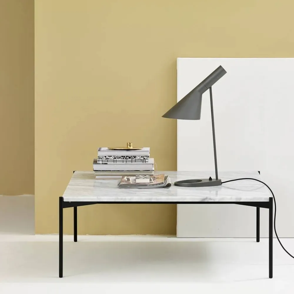 Adea Plateau med bricka soffbord marmor svart-svart stativ-bricka i ask-60x100