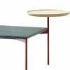 Adea Plateau med bricka soffbord marmor vit-svart underrede-bricka i ask-60x60