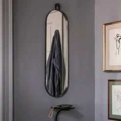 Ferm Living Poise oval spegel svart