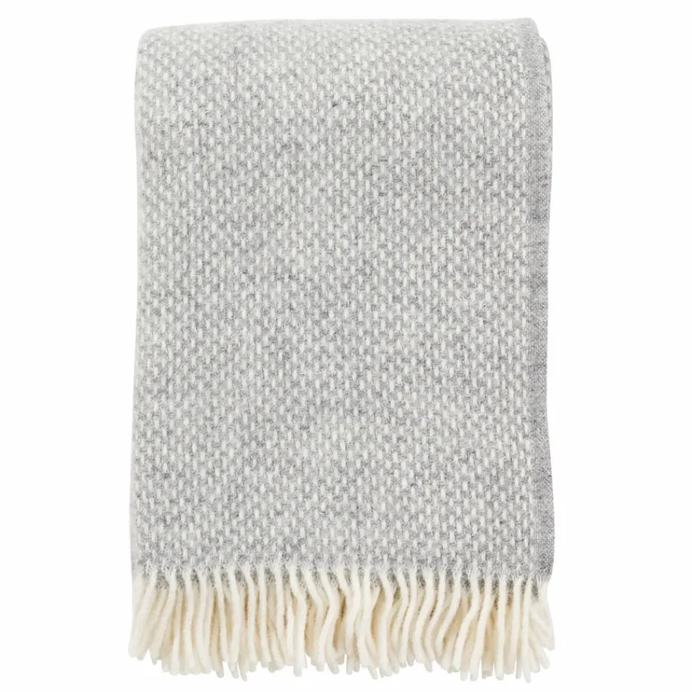 Klippan Yllefabrik Preppy pläd Grå melange