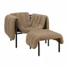 Hem Puffy loungefåtölj + ottoman Sawdust-black grey