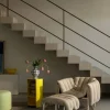 Outlet Hem Puffy loungefåtölj + ottoman Sawdust-cream