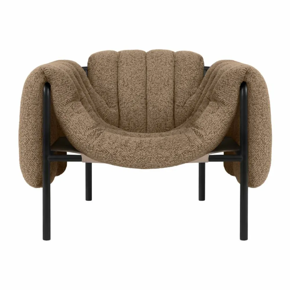 Hem Puffy loungefåtölj Sawdust-black grey