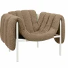 Hem Puffy loungefåtölj Sawdust-cream