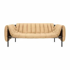 Hem Puffy 2 5-sits soffa 205 cm Sand leather-black grey