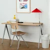 HAY Pyramid 01 skrivbord Oak clear lacquer-140x65cm-svart stålstativ