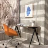 HAY Pyramid 01 skrivbord Oak smoked 140x75cm beige stålstativ