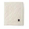 Lexington Quilted organic cotton velvet överkast 260x240 cm Vit