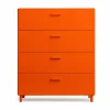 Relief byrå bred med ben 82x92 2 cm orange