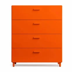 Relief byrå bred med ben 82x92 2 cm orange