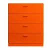Hot Relief byrå bred med sockel 82x92 2 cm orange