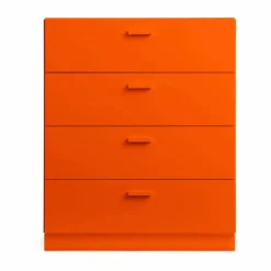 Hot Relief byrå bred med sockel 82x92 2 cm orange