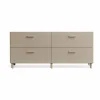 Clearance Relief byrå låg med ben 123x46 6 cm beige
