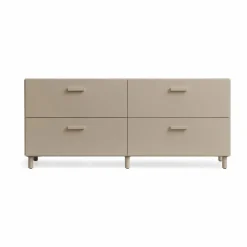 Clearance Relief byrå låg med ben 123x46 6 cm beige
