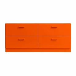 Relief byrå låg med sockel 123x46 6 cm orange